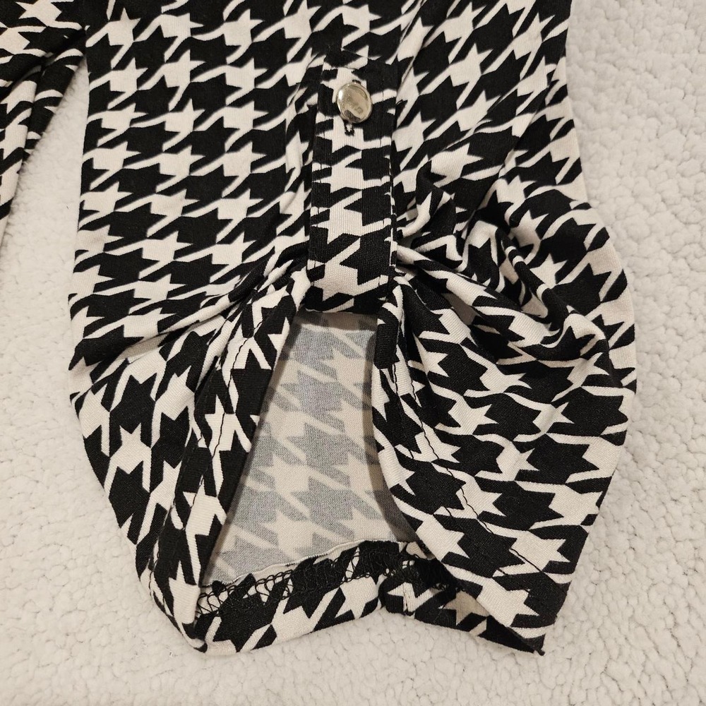 Mlle Gabrielle black and white collared houndstooth dress in size 1X - Picture 4 of 4
